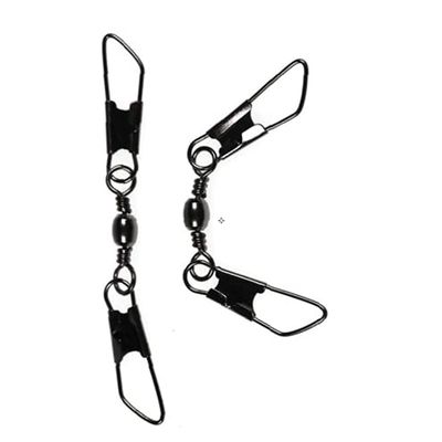 ZENRICK Barrel Fishing swivels with Double Safety Snaps Bass Fishing Tackle swivels snap 4/0#_113mm(4.45")_Test:50kg(130lb)_50pcs