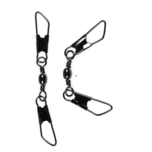 ZENRICK Barrel Fishing swivels with Double Safety Snaps Bass Fishing Tackle swivels snap 4/0#_113mm(4.45")_Test:50kg(130lb)_50pcs