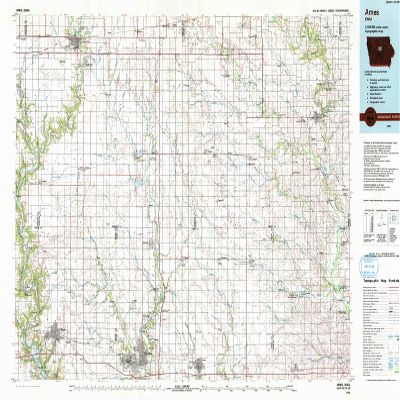YellowMaps Ames IA topo map, 1:100000 Scale, 30 X 60 Minute, Historical, 1993, Updated 1993, 24.1 x 39 in - Tyvek