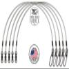 5 Pack 100 lb 8" Premium Fluorocarbon Tooth Shield Tackle Musky Leaders Muskie Pike Leader (Ball Bearing Swivel) view 2