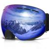 COPOZZ Ski Goggles, G1 OTG Snowboard Snow Goggles for Men Women Youth, Interchangeable Double Layer Anti Fog UV Protection Lens, Polarized Goggles Available (G1-Black Frame Blue Lens (VLT 24.5%)) view 1