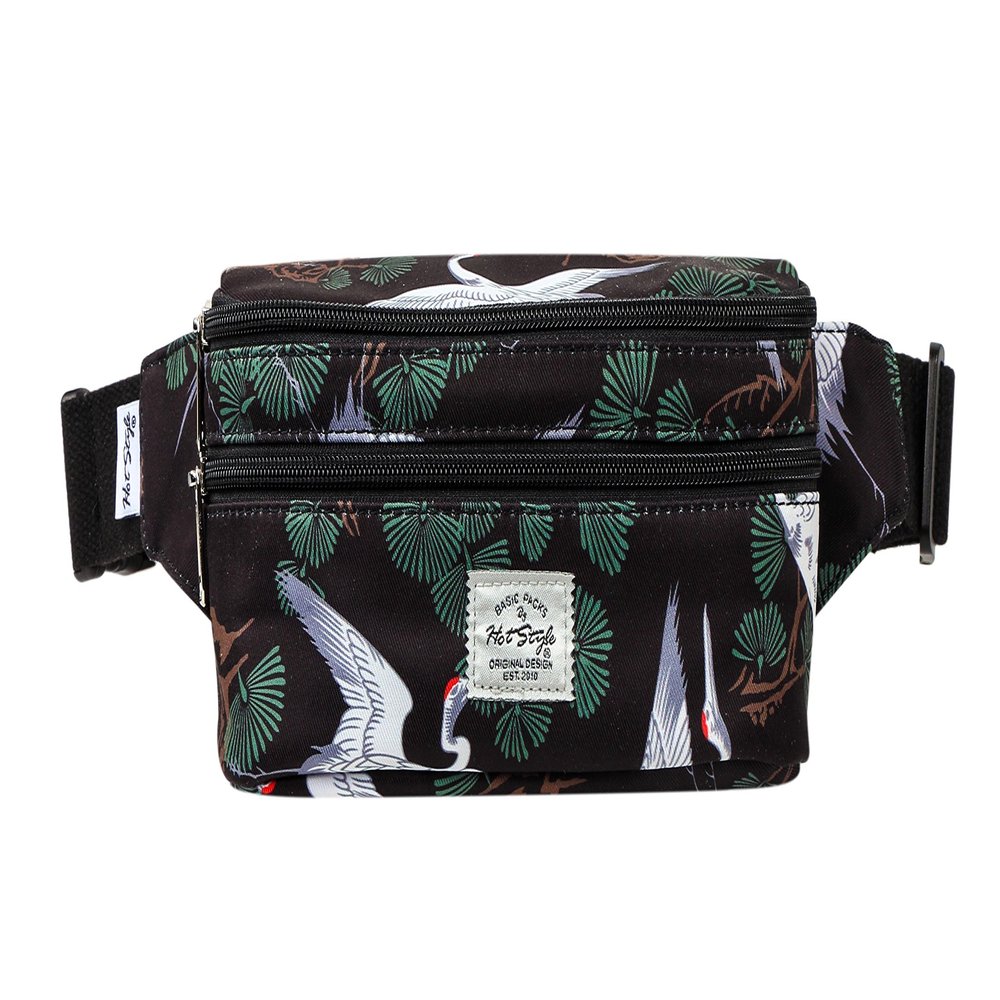 HotStyle 521s Fashion Fanny Pack, Small Waist Bag for Hiking, Cross Body Style Cute for Women, Kids & Girls, Japanes Crane
