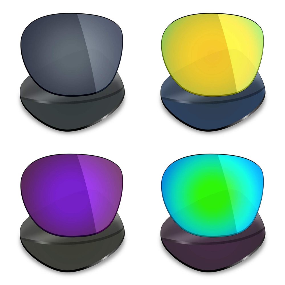 Mryok 4 Pair Polarized Replacement Lenses for Oakley Garage Rock Sunglass - Black IR/24K Gold/Plasma Purple/Emerald Green