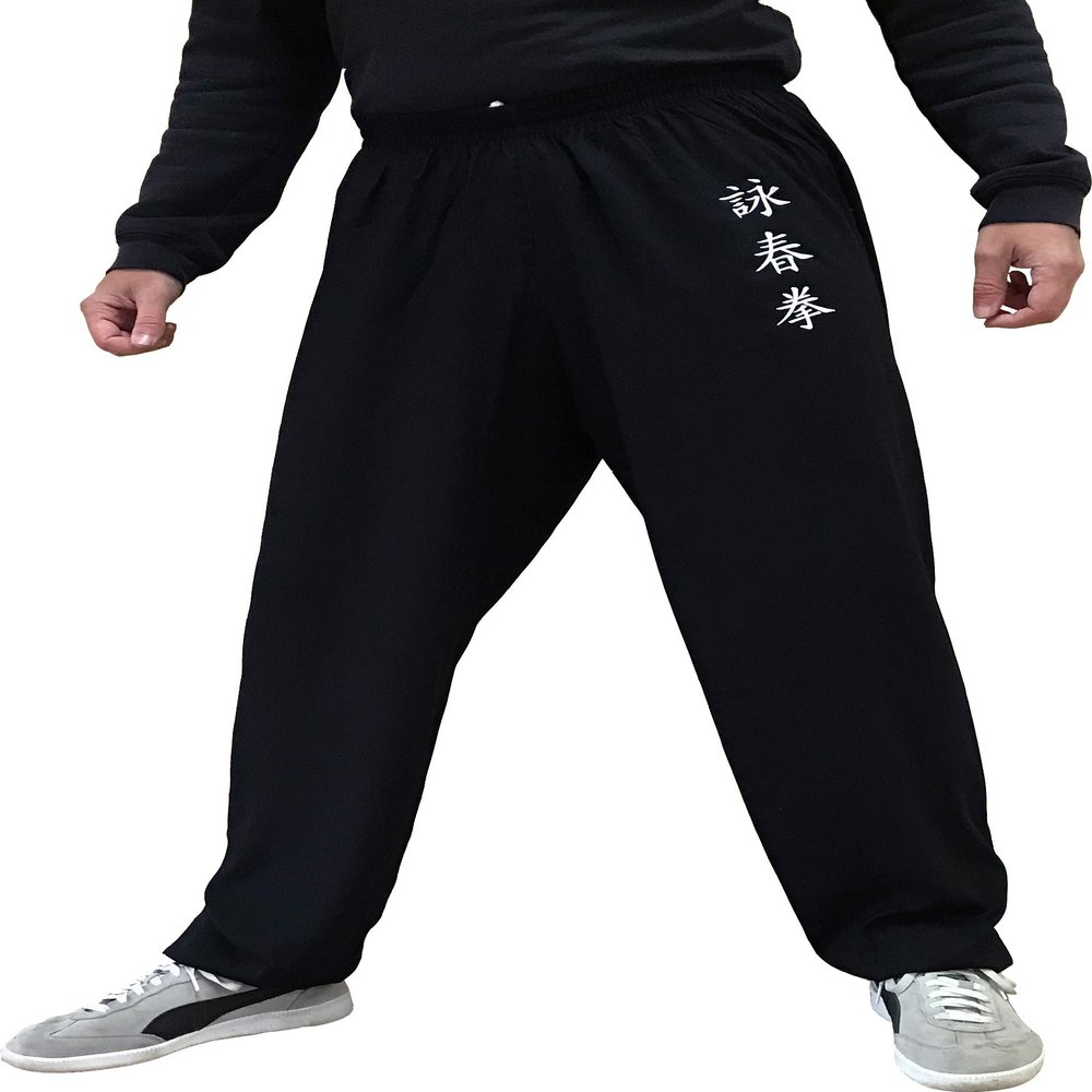 Kung Fu Pants Tai Chi and Wing Chun Bottoms Style for Women and Men Martial Arts Trousers Light and Smooth (WC Black Size M)