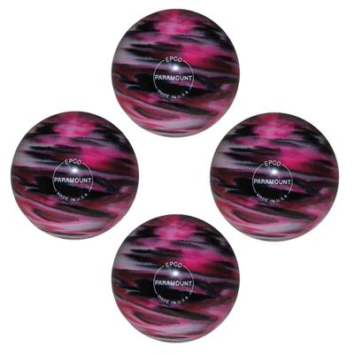 BuyBocceBalls - EPCO Candlepin Bowling Balls - Marbleized - Magenta, Black & White (4 1/2 inch- 2lbs. 6oz.) - 4 Balls - Made in USA