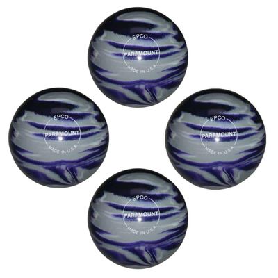 BuyBocceBalls - EPCO Candlepin Bowling Balls - Marbleized - Purple, Grey & White (4 1/2 inch- 2lbs. 7oz.) - 4 Balls - Made in USA