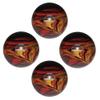 BuyBocceBalls - EPCO Candlepin Bowling Balls - Marbleized - Black, Red & Yellow (4 1/2 inch- 2lbs. 7oz.) - 4 Balls - Made in USA