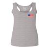 0072. Vintage American Flag United States Graphic USA 4th of July Memorial Military Patriotic Style Women's Tank Top Racerback (Light Gray Small) view 1