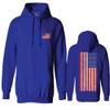 0072. Vintage American Flag United States Graphic USA 4th of July Memorial Military Patriotic Style Sweatshirt Pullover Hoodie (Royal, Large) view 1