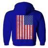 0072. Vintage American Flag United States Graphic USA 4th of July Memorial Military Patriotic Style Sweatshirt Pullover Hoodie (Royal, Large) view 3