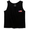 0072. Vintage American Flag United States Graphic USA 4th of July Memorial Military Patriotic Style Men's Tank Top (Black, X-Large) view 2