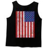 0072. Vintage American Flag United States Graphic USA 4th of July Memorial Military Patriotic Style Men's Tank Top (Black, X-Large) view 3