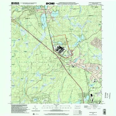 YellowMaps Tobyhanna PA topo map, 1:24000 Scale, 7.5 X 7.5 Minute, Historical, 1999, Updated 2002, 26.9 x 22 in - Tyvek