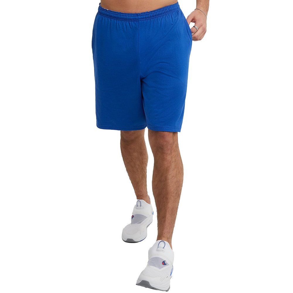 Champion Men's Shorts, Classic Cotton Jersey Athletic Shorts, 9", Long Gym Shorts, Men's Workout Shorts