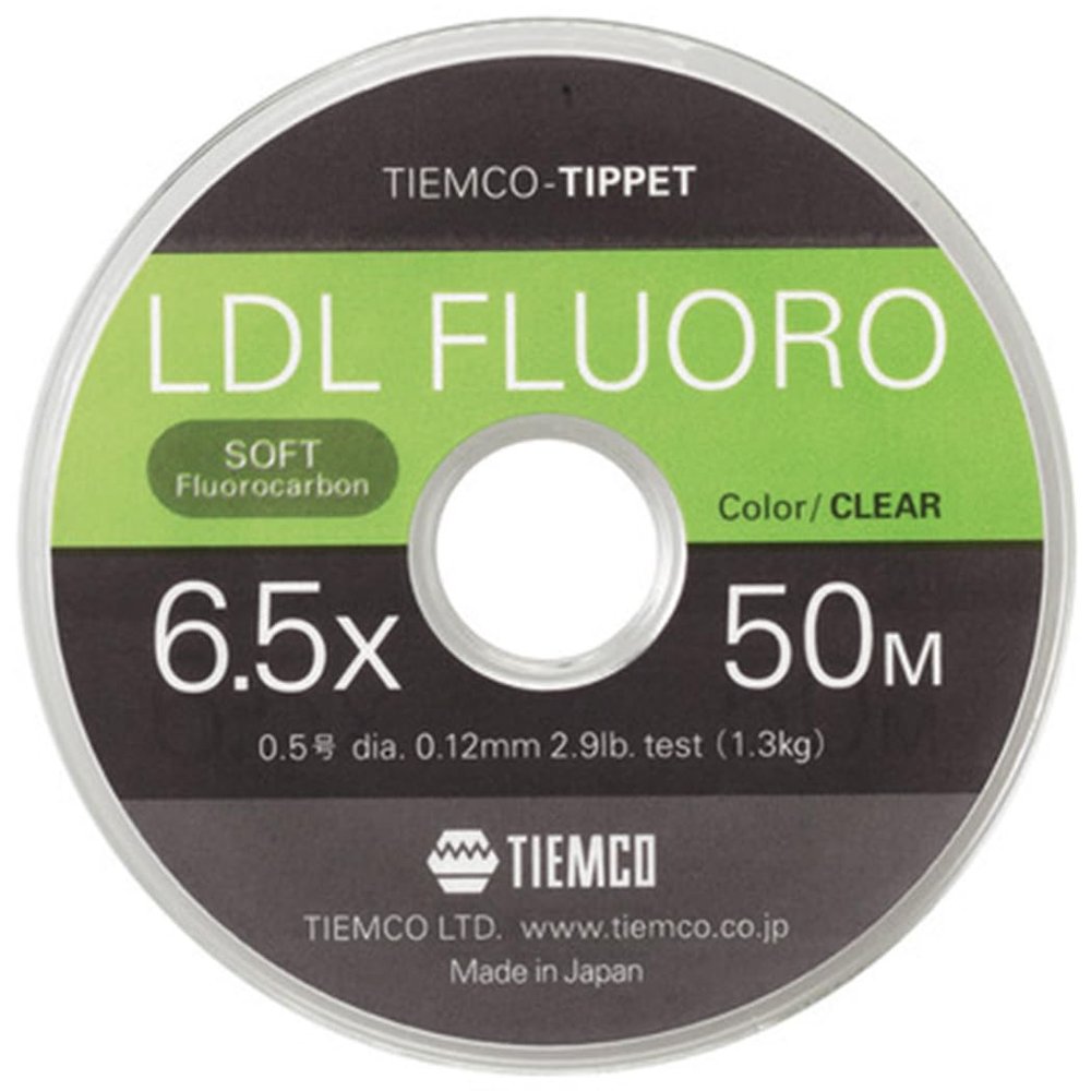 TIEMCO LDL Fluoro Tippet No. 6.5 x 0.5, 164.4 ft (50 m), 7.6 lbs (3.6 kg), 1.6 lb
