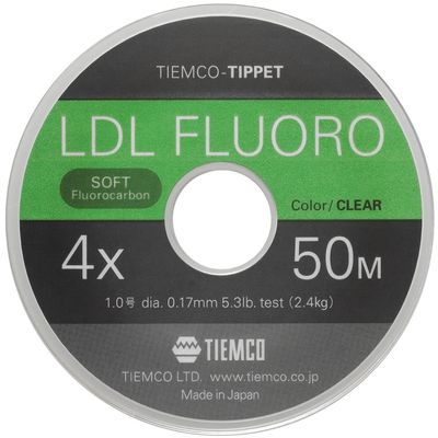 TIEMCO LDL Fluoro Tippet No. 4X, 164.0 ft (50 m), 11.7 lbs (5.3 kg), 2.4 lbs (5.3 kg)