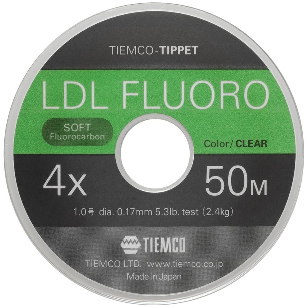 TIEMCO LDL Fluoro Tippet No. 4X, 164.0 ft (50 m), 11.7 lbs (5.3 kg), 2.4 lbs (5.3 kg)