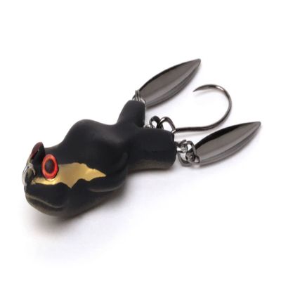 Jackson Minnow Carl Blade, 1.4 inches (35 mm), 0.1 oz (3.5 g), Black Frogs KRG Lure