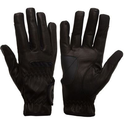 eGlove eQUEST GripPro Leather Touchscreen Horse Riding Gloves (Black, Small)