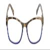 SAV Eyewear (Select-A-Vision) VK Couture Fashion Square Reading Glasses 1301 Purple Brown Demi, 2.75 view 2