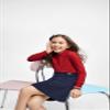 The Children's Place Girl's Long Sleeve Ruffle Pique Polo, Ruby, X-Large view 2