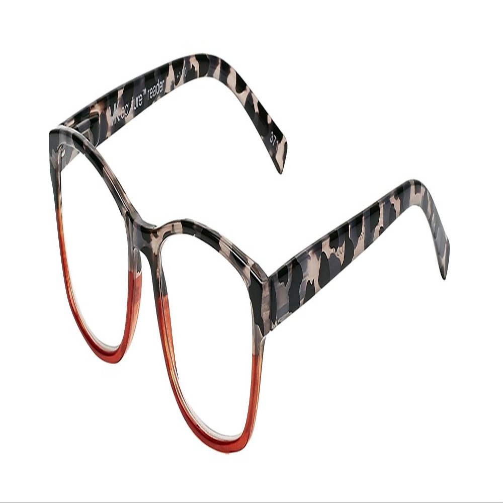 SAV Eyewear (Select-A-Vision) VK Couture Fashion Square Reading Glasses 1301 Red Grey Demi, 2.75
