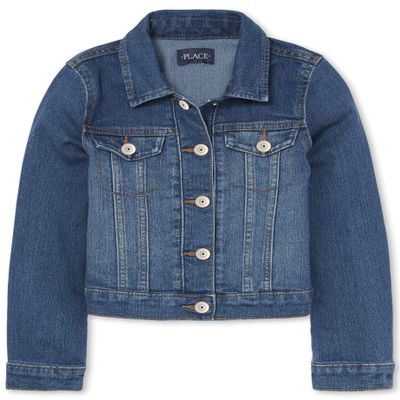 The Children's Place girls Basic Denim Jacket, Azure Wash, Medium US