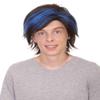 Halloween Party Online Men's Comic Book Mutants Nightcrawler Wig | Adult Blue & Black TV Movie Wigs for Men | Ideal for Halloween Cosplay Party, Theater, Costume Party or Group Performance view 1