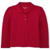 The Children's Place girls Long Sleeve Ruffle Pique Polo Shirt, Ruby Single, X-Small US view 1