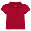 The Children's Place girls And Toddler Short Sleeve Ruffle Pique Polo Shirt, Ruby Single, 4T US view 1