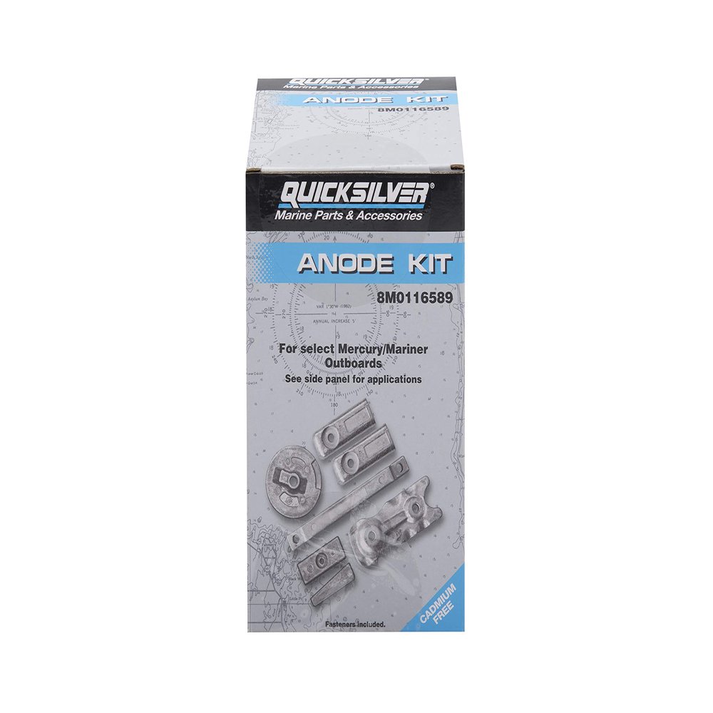Quicksilver 8M0116589 Transom and Gearcase Aluminum Anode Kit