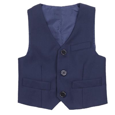 Freebily Kids Boys Gentleman Formal Suits Vest Waistcoat Navy Blue 4-5