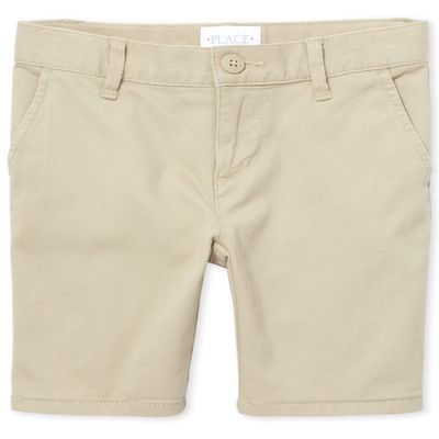 The Children's Place Girl's Chino Shorts, Sandy, 6 slim