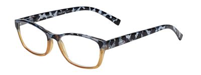 SAV Eyewear (Select-A-Vision) VK Couture Fashion Square Reading Glasses 1301 Brown Blue Demi, 1.25