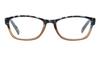 SAV Eyewear (Select-A-Vision) VK Couture Fashion Square Reading Glasses 1301 Brown Blue Demi, 1.25 view 2