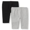 The Children's Place Baby Girls And Toddler Capri Leggings Pants, Black/ Smoke Gray 2 Pack, 2T US view 1