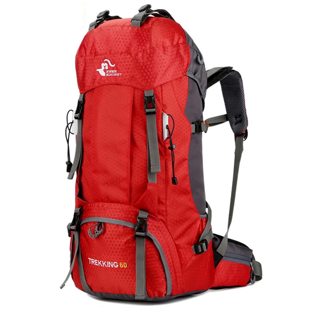 Bseash 60L Waterproof Hiking Camping Backpack with Rain Cover, Large Outdoor Sport Travel Daypack Rucksack for Climbing