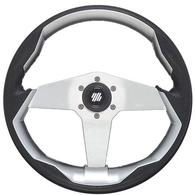 Uflex GRIMANI B/S/VE Steering Wheel - Silver Spokes with Black Grip