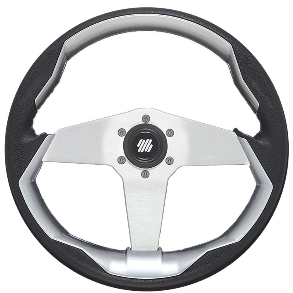 Uflex GRIMANI B/S/VE Steering Wheel - Silver Spokes with Black Grip