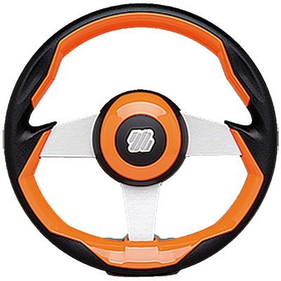 Uflex GRIMANI 0/S Grimani Steering Wheel - Orange Poly Grip with Silver Aluminum Spokes, 13.8" (350mm)