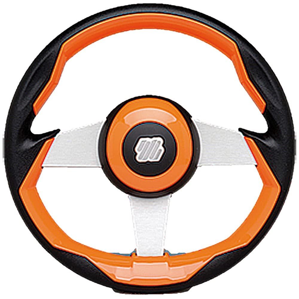 Uflex GRIMANI 0/S Grimani Steering Wheel - Orange Poly Grip with Silver Aluminum Spokes, 13.8" (350mm)