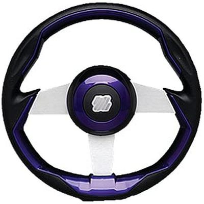 Uflex GRIMANI PL/S Grimani Steering Wheel - Purple Poly Grip with Silver Aluminum Spokes, 13.8" (350mm)