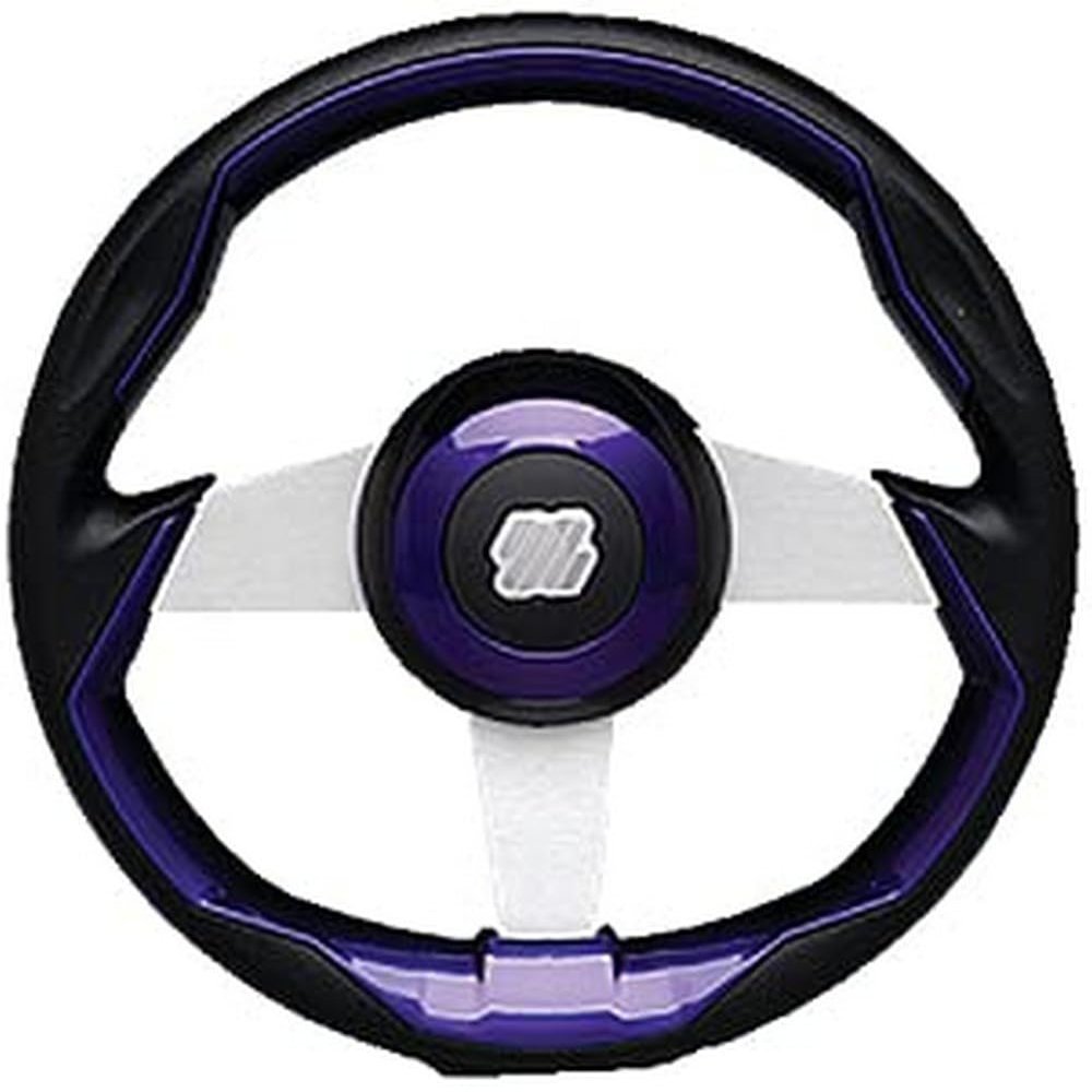 Uflex GRIMANI PL/S Grimani Steering Wheel - Purple Poly Grip with Silver Aluminum Spokes, 13.8" (350mm)
