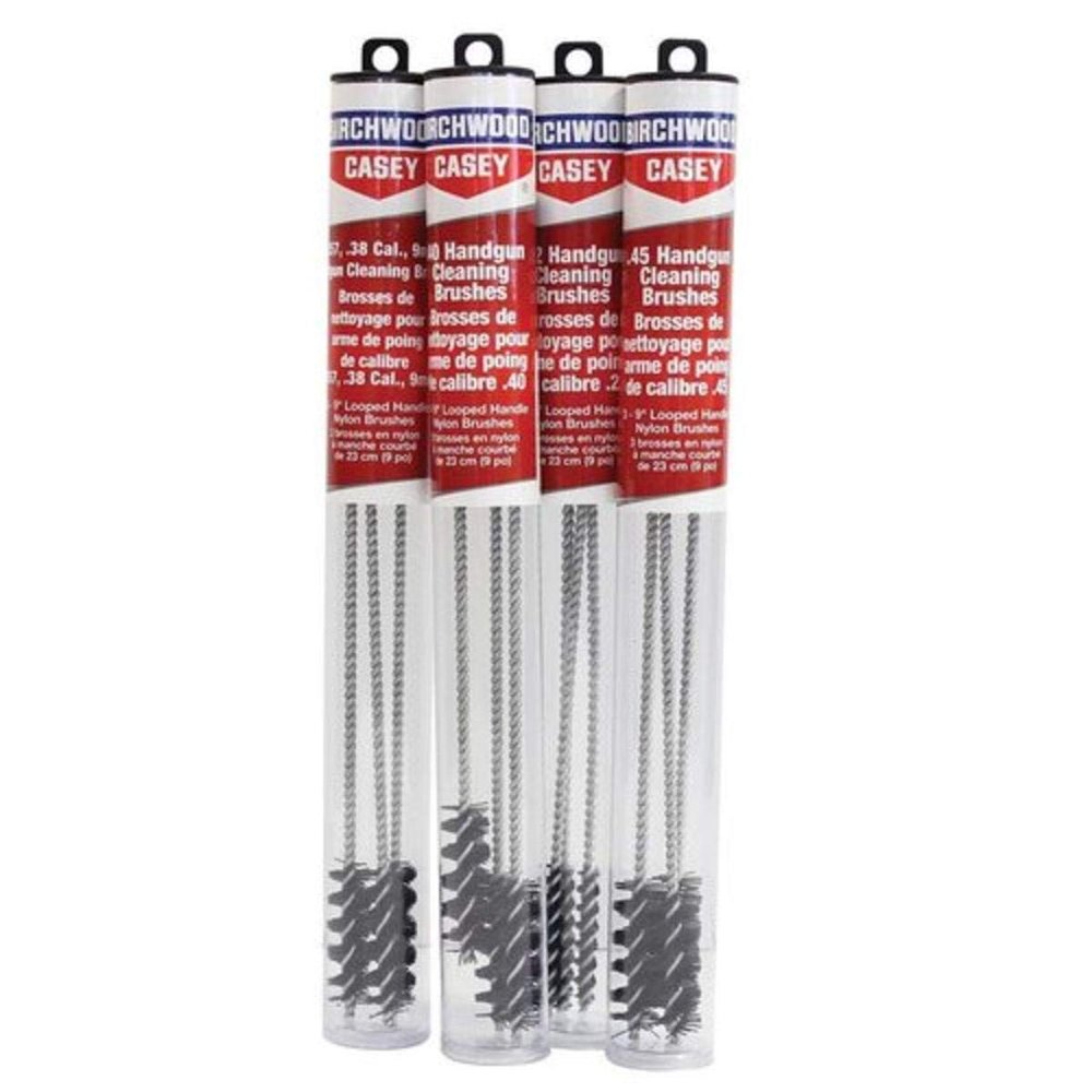 BIRCHWOOD CASEY Durable Versatile Gun Maintenance Cleaning Wire Looped Handle 9" Nylon Brushes - Set of 3 | Fits .22 Caliber