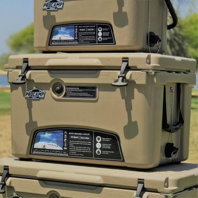 45 Quart Ice Chest/Heavy Duty Cooler/High Performance Commercial Grade Insulation (Sand)