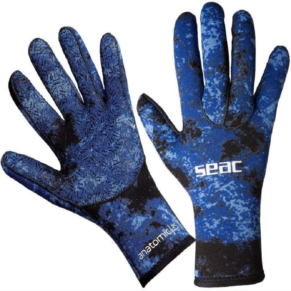 SEAC Anatomic Camo Gloves, 3.5mm Neoprene Diving Glove for Apnea Underwater Fishing in Camouflage Colour