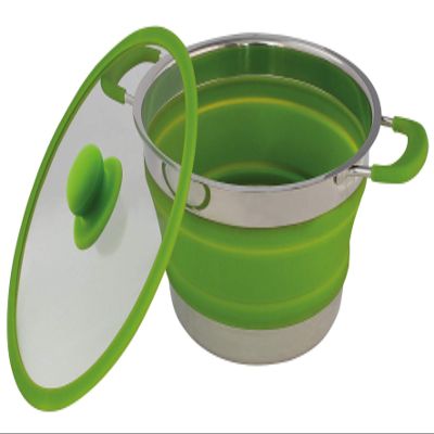 Eurotrail Foldable Silicone Saucepan Pan with Lid 3.5L