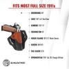 1791 Gunleather 1911 Holster, Right Hand OWB Leather Gun Holster for Belts fits All 1911 Models w/ 4" and 5" Barrels (Black and Brown) view 4