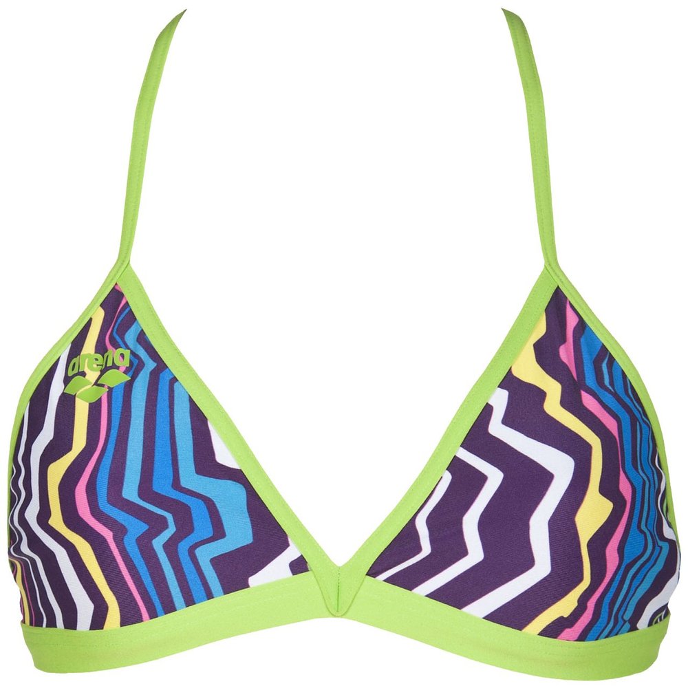 ARENA Women's Zig Zag MaxLife Tie Back Top, Purple/Leaf, Size 32
