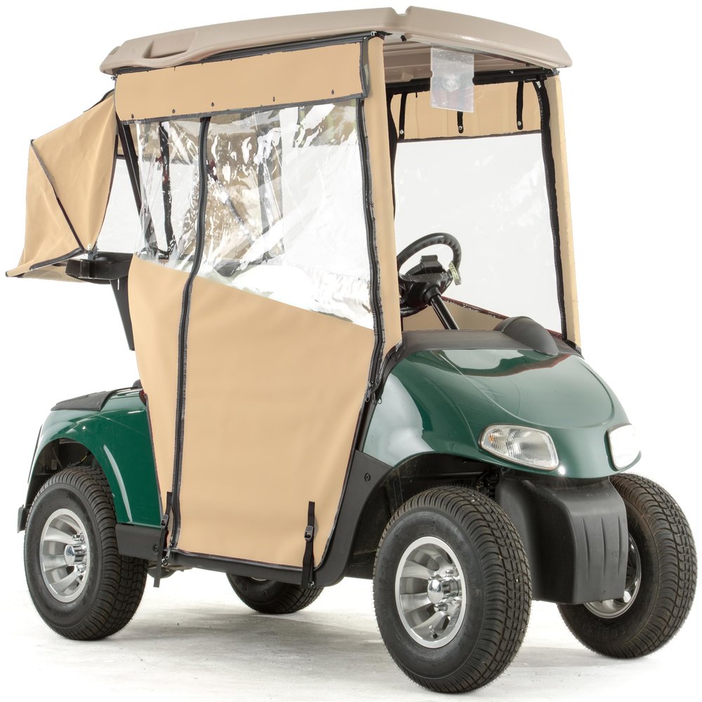 Pro-Touring Golf Cart Enclosure for EZGO RXV Golf Carts - Linen - With Bag Cover